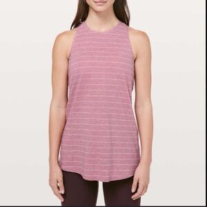 Lululemon All Tied Up Striped High-Neck Tank Top in Dusty Pink XS